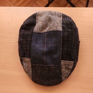Men's Patchwork Tweed Flat Cap.  Size: L